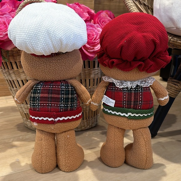Christmas Holiday Plaid Gingerbread man girl boy doll greeter standing - Picture 12 of 16